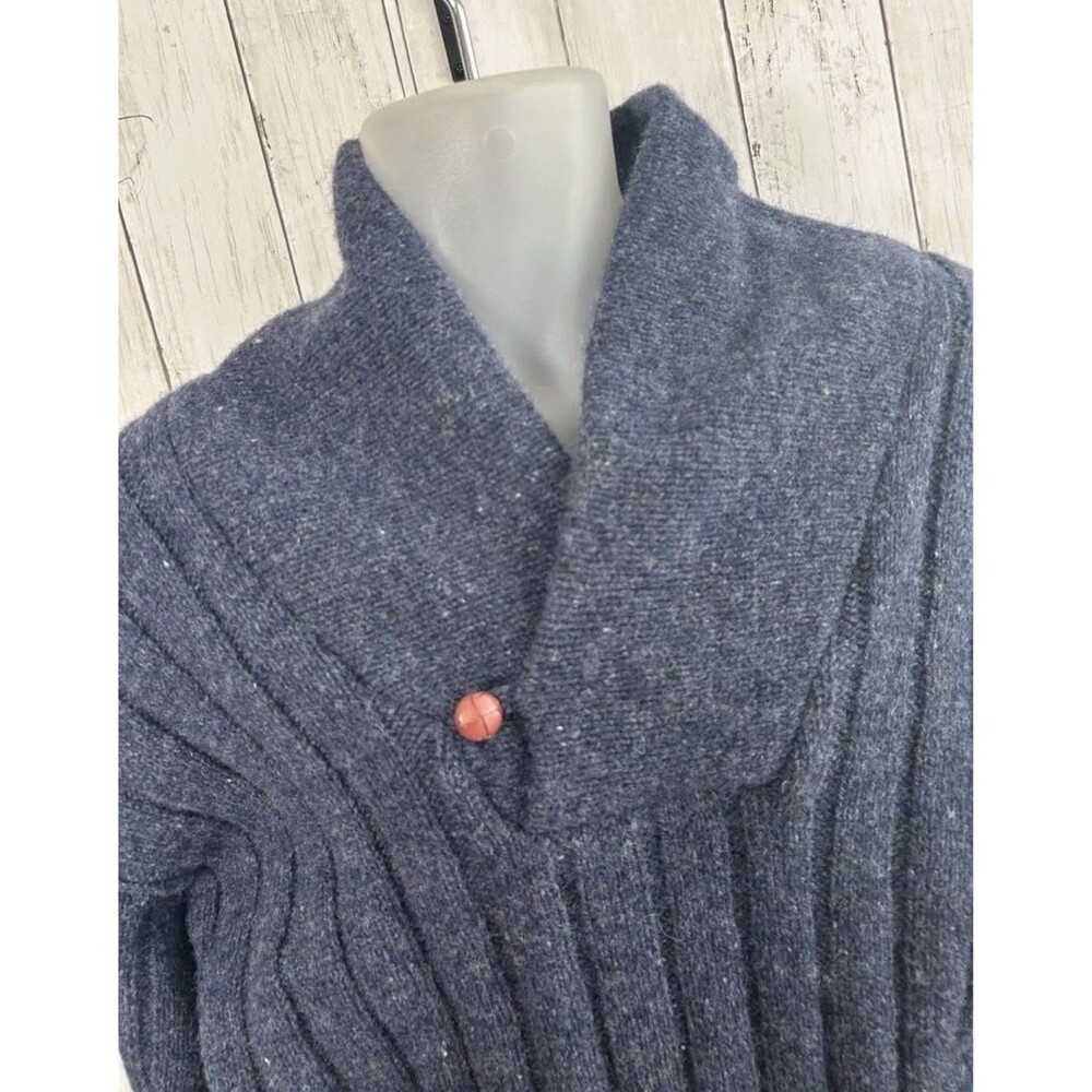 Men's Land's End Sweater Wool Blend Blue Size L